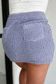 Cozy Glam Sherpa Jacket & Mini Skirt Two-Piece Set (Dark Lavender) - NanaMacs