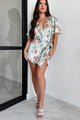 Discovering Paradise Satin Floral Romper (Sage Blue) - NanaMacs