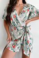 Discovering Paradise Satin Floral Romper (Sage Blue) - NanaMacs