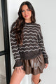 Selective Comforts Wavy Stripe Fuzzy Sweater (Chocolate)