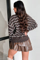 Selective Comforts Wavy Stripe Fuzzy Sweater (Chocolate)