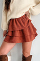 There's Always Hope Ruffle Mini Skirt (Rust)