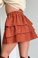 There's Always Hope Ruffle Mini Skirt (Rust) - NanaMacs