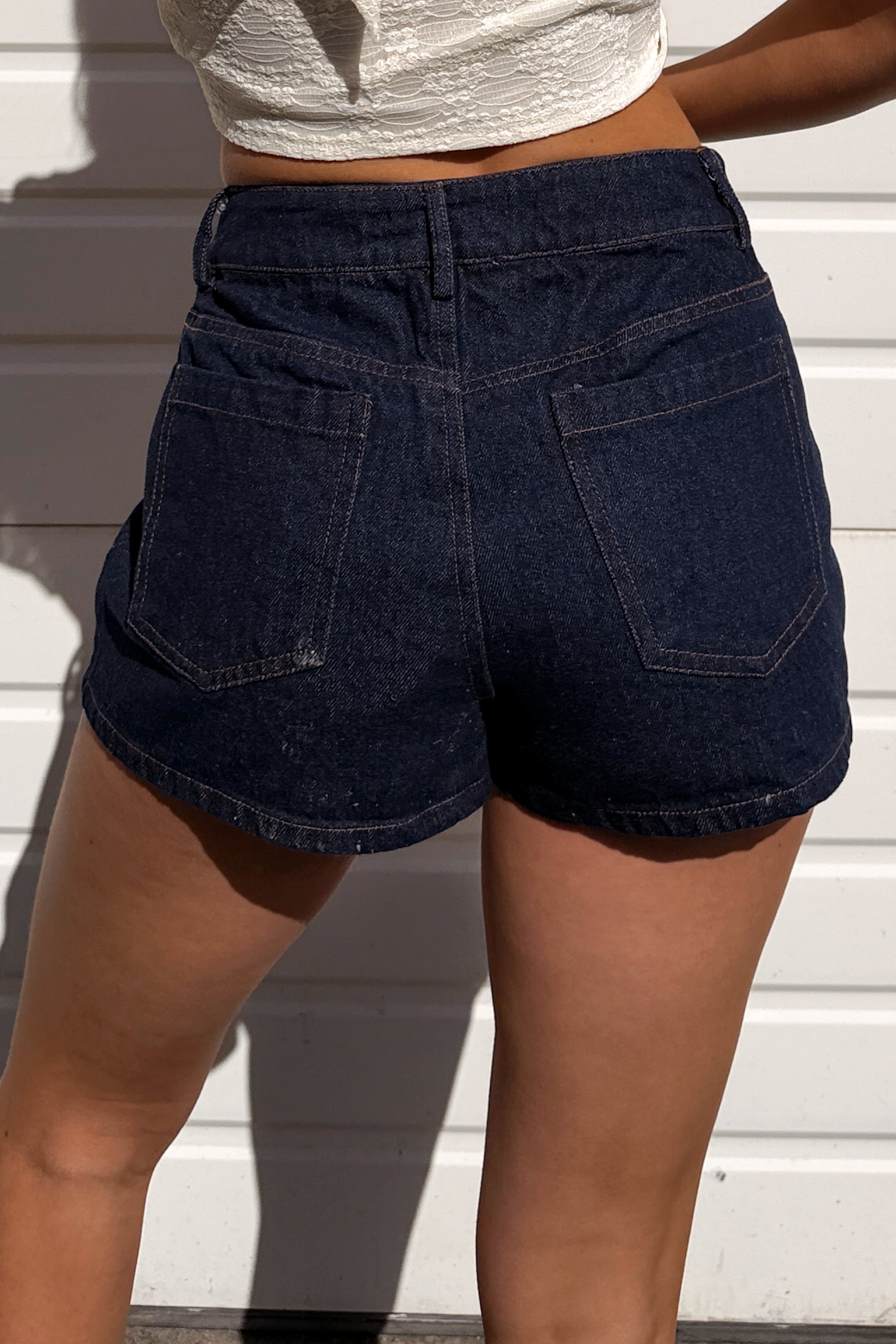 Ilya High Rise Denim Shorts (Indigo) - NanaMacs