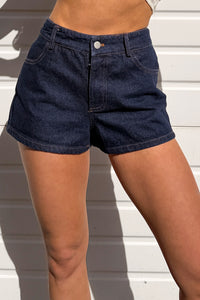 Ilya High Rise Denim Shorts (Indigo) - NanaMacs