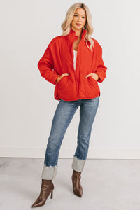 Autumn Memories Quilted Jacket (Poppy Red) - NanaMacs
