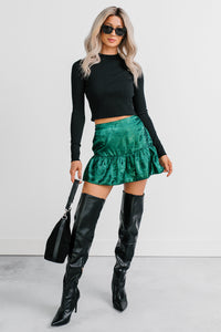 Softly Yours Ribbed Knit Crop Top (Black) - NanaMacs