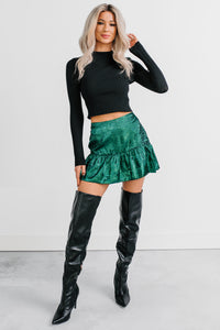 Softly Yours Ribbed Knit Crop Top (Black) - NanaMacs