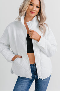 Autumn Memories Quilted Jacket (White) - NanaMacs