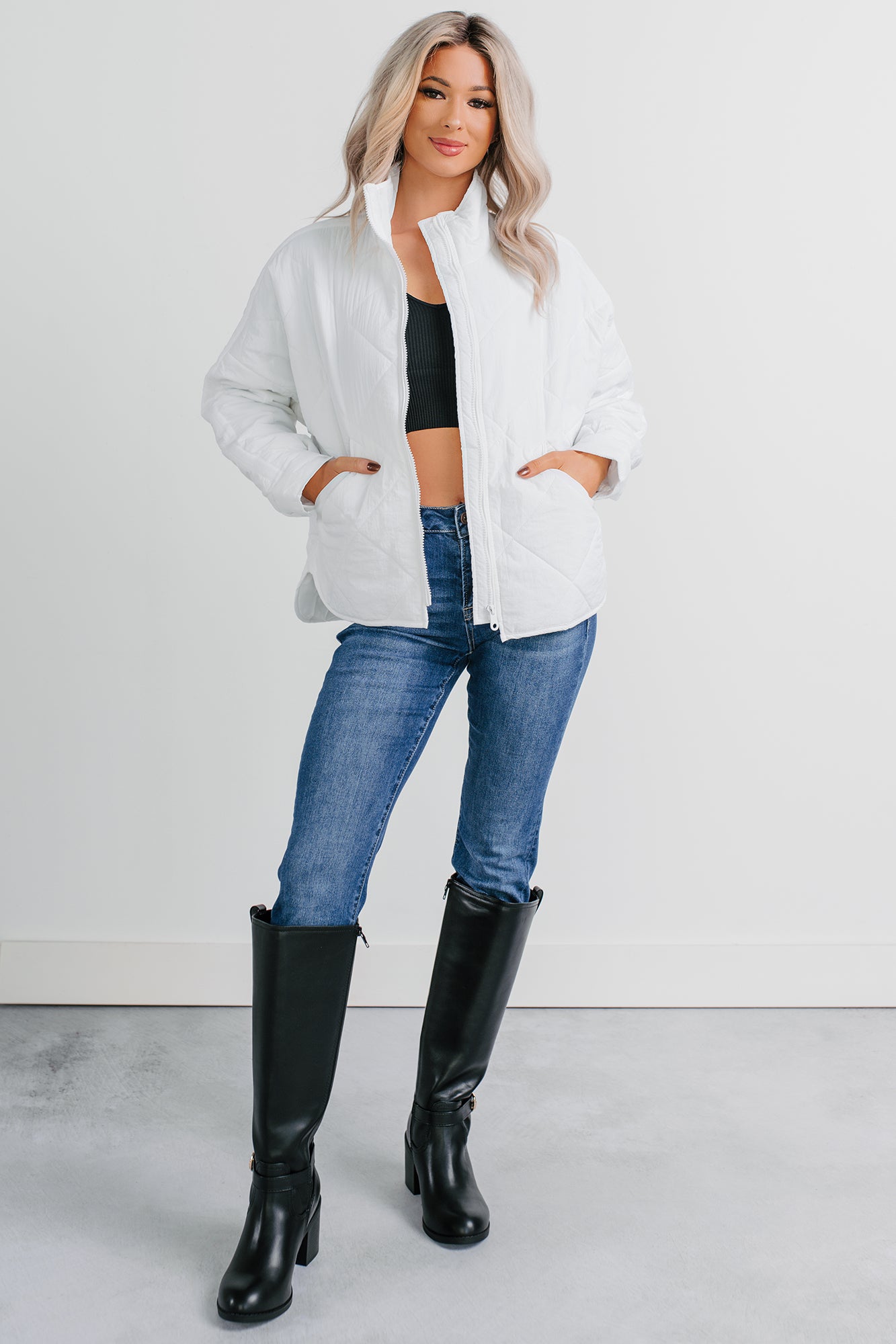 Autumn Memories Quilted Jacket (White) - NanaMacs