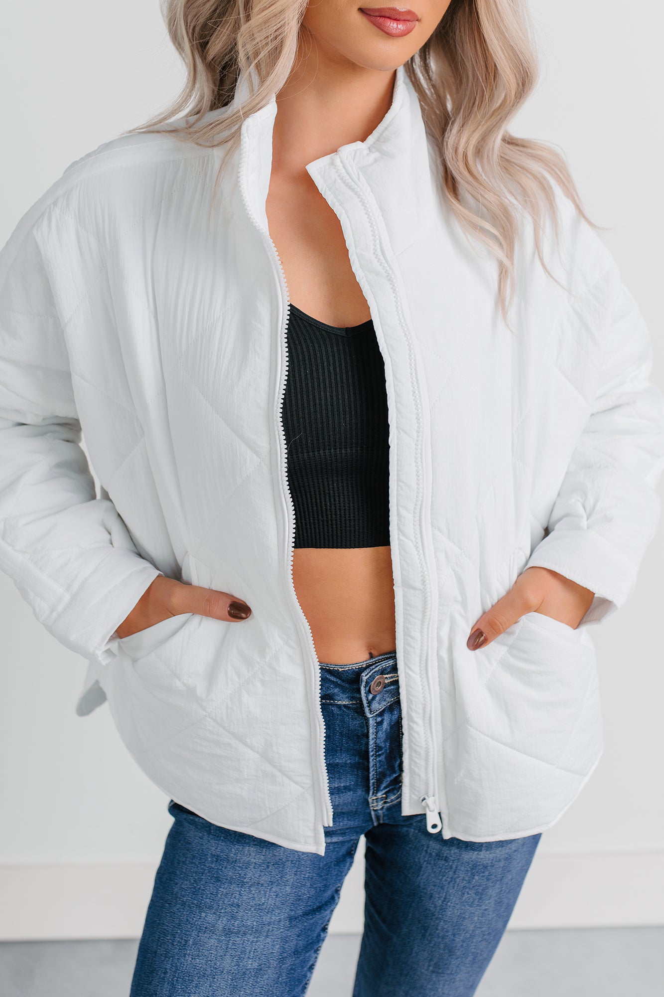Autumn Memories Quilted Jacket (White) - NanaMacs