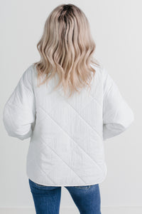 Autumn Memories Quilted Jacket (White) - NanaMacs