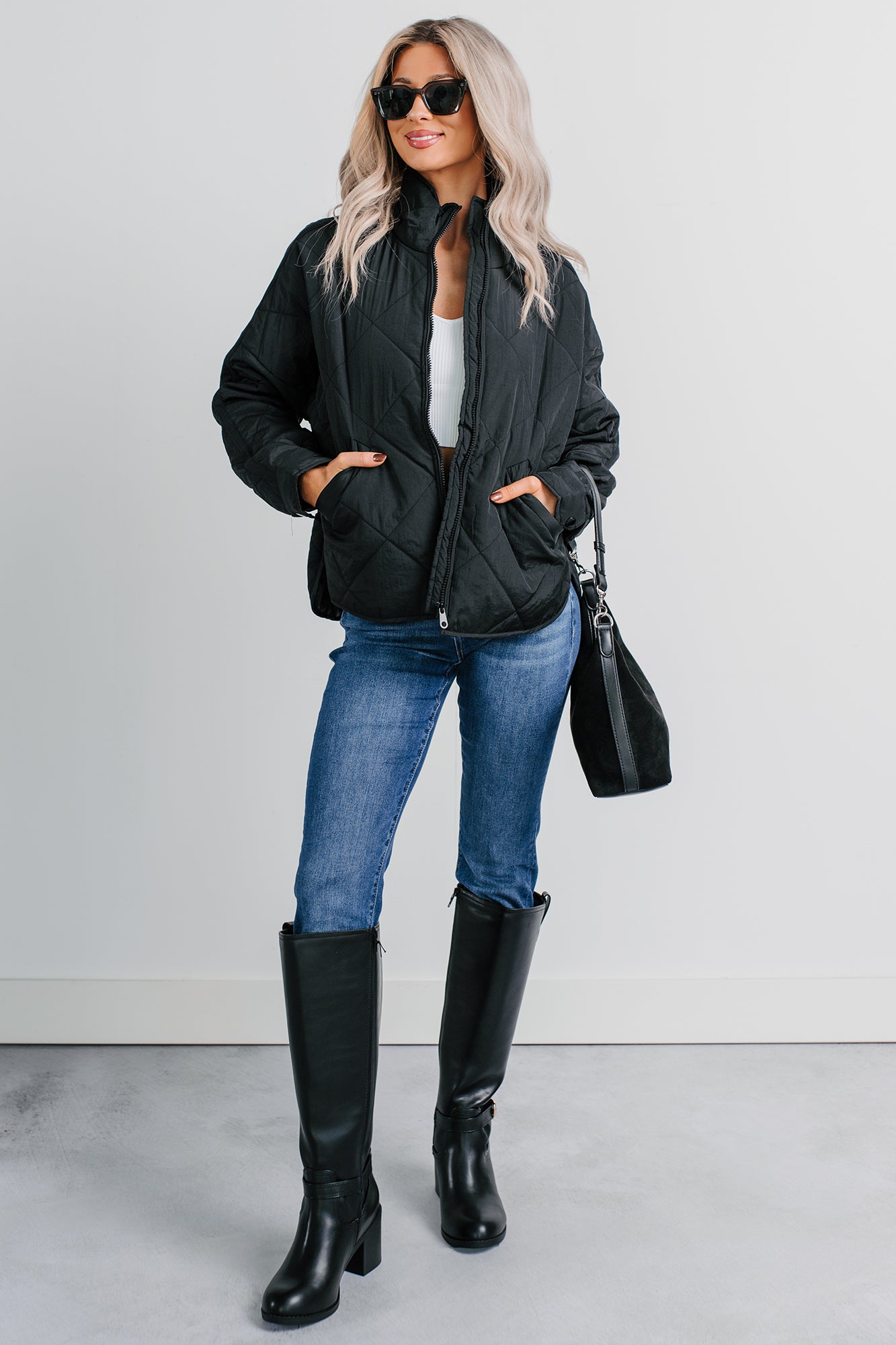 Autumn Memories Quilted Jacket (Black) - NanaMacs