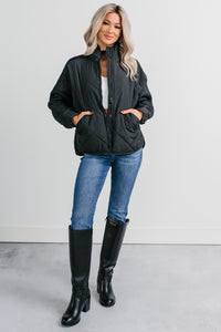 Autumn Memories Quilted Jacket (Black) - NanaMacs