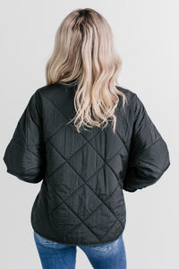 Autumn Memories Quilted Jacket (Black) - NanaMacs