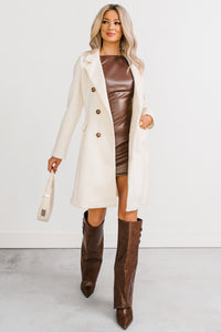 Downtown Drift Button Up Lightweight Coat (Ivory) - NanaMacs