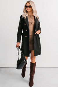 Downtown Drift Button Up Lightweight Coat (Black) - NanaMacs