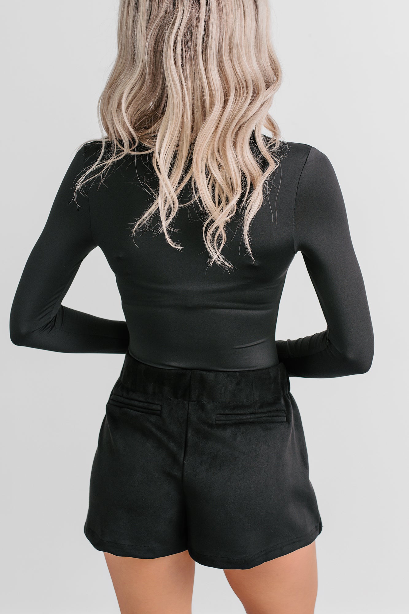 Daily Ease Long Sleeve V Neck Bodysuit (Black) - NanaMacs