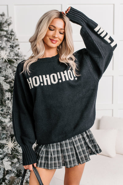 Festive Mood Holiday Sweater (Black)
