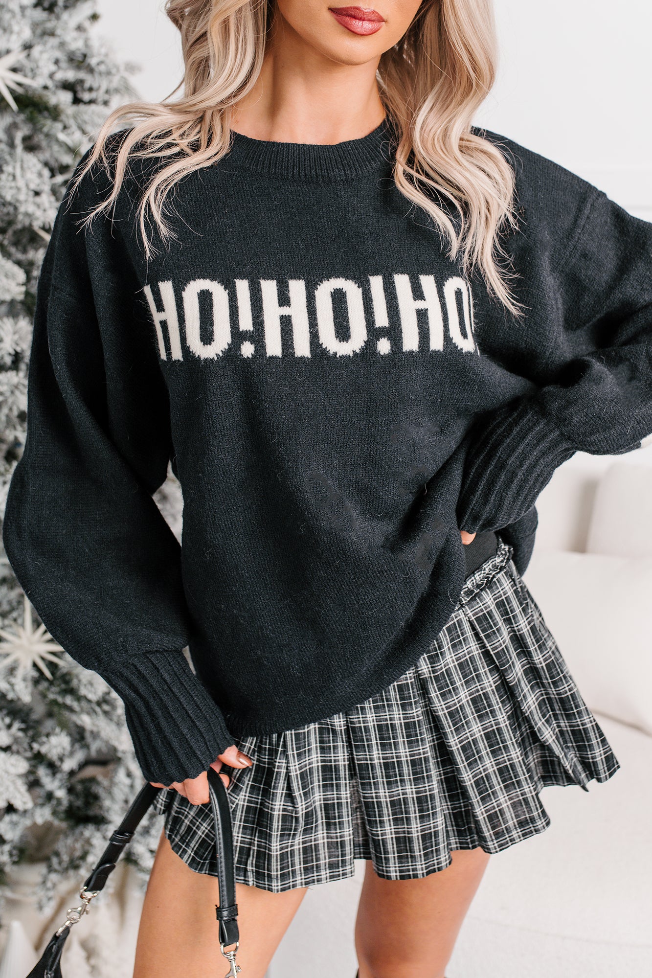 Festive Mood Holiday Sweater (Black) - NanaMacs