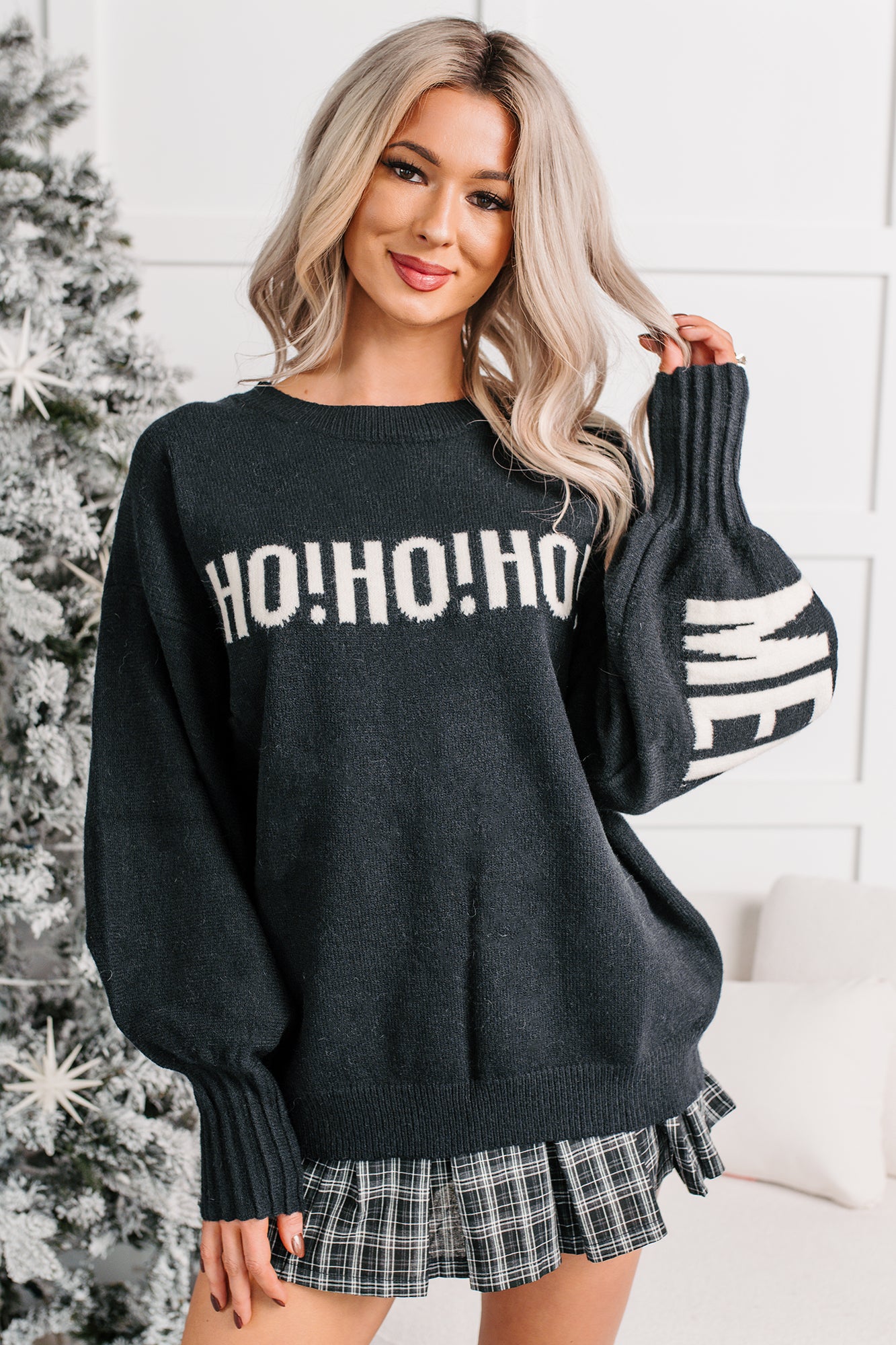 Festive Mood Holiday Sweater (Black) - NanaMacs
