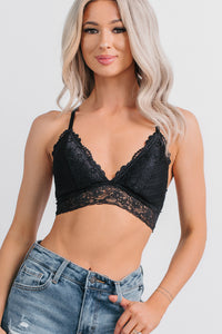 Radiant Hour Racer Back Lace Bralette (Black) - NanaMacs