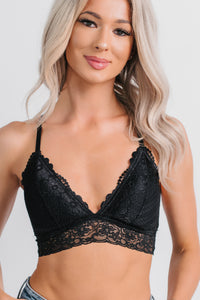 Radiant Hour Racer Back Lace Bralette (Black) - NanaMacs