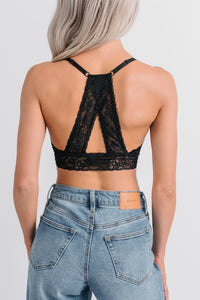 Radiant Hour Racer Back Lace Bralette (Black) - NanaMacs
