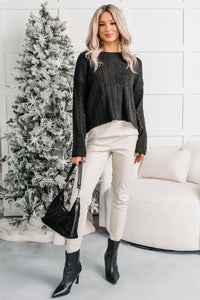 Downtown Dates Faux Leather Skinny Pants (Cream) - NanaMacs