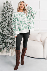 Christmas Vintage Patterned Sweater (Hunter Green) - NanaMacs