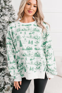 Christmas Vintage Patterned Sweater (Hunter Green) - NanaMacs