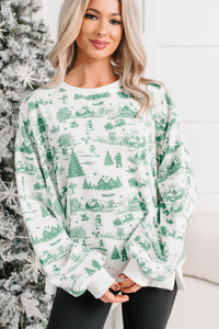 Christmas Vintage Patterned Sweater (Hunter Green) - NanaMacs