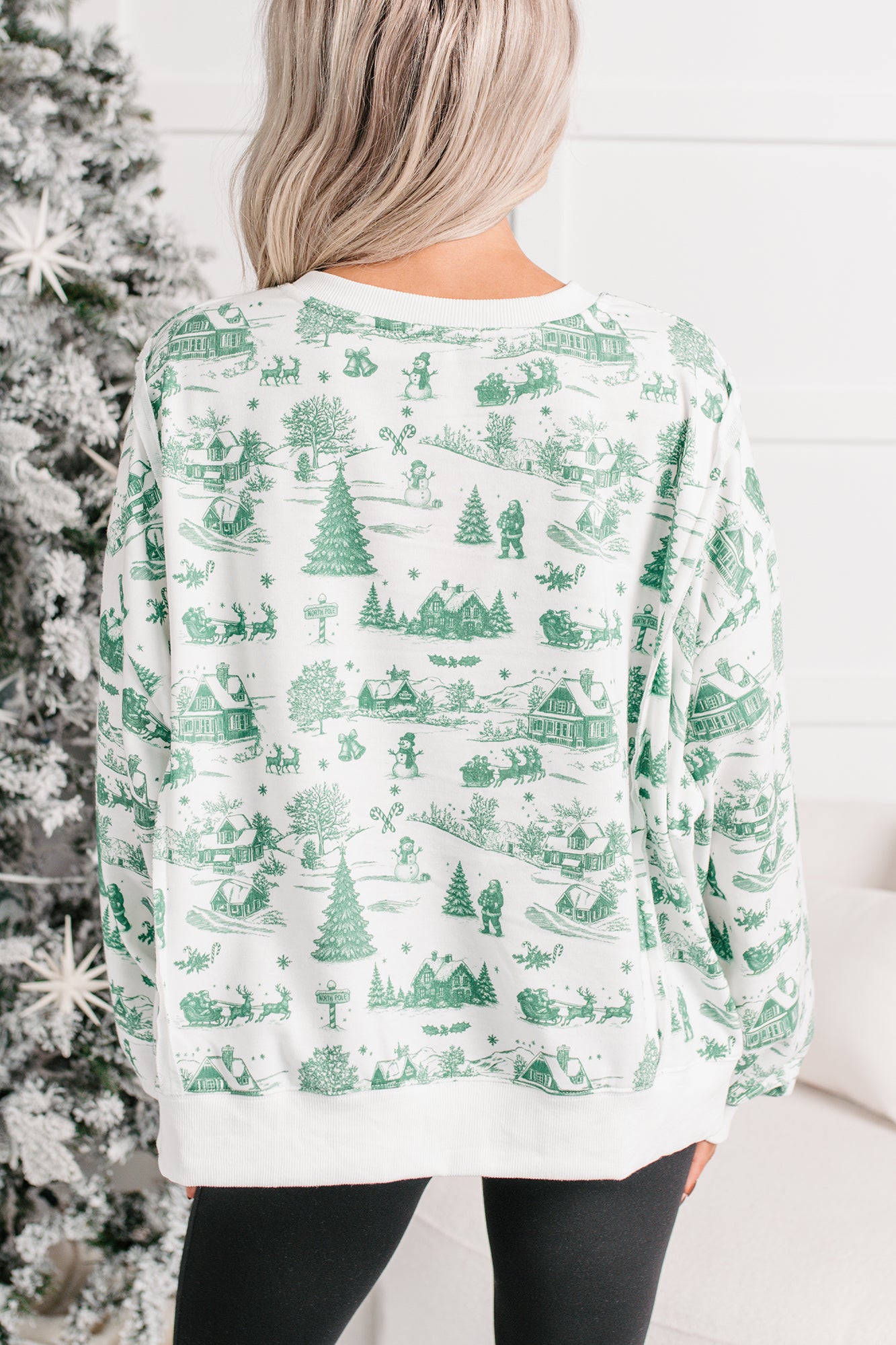 Christmas Vintage Patterned Sweater (Hunter Green) - NanaMacs