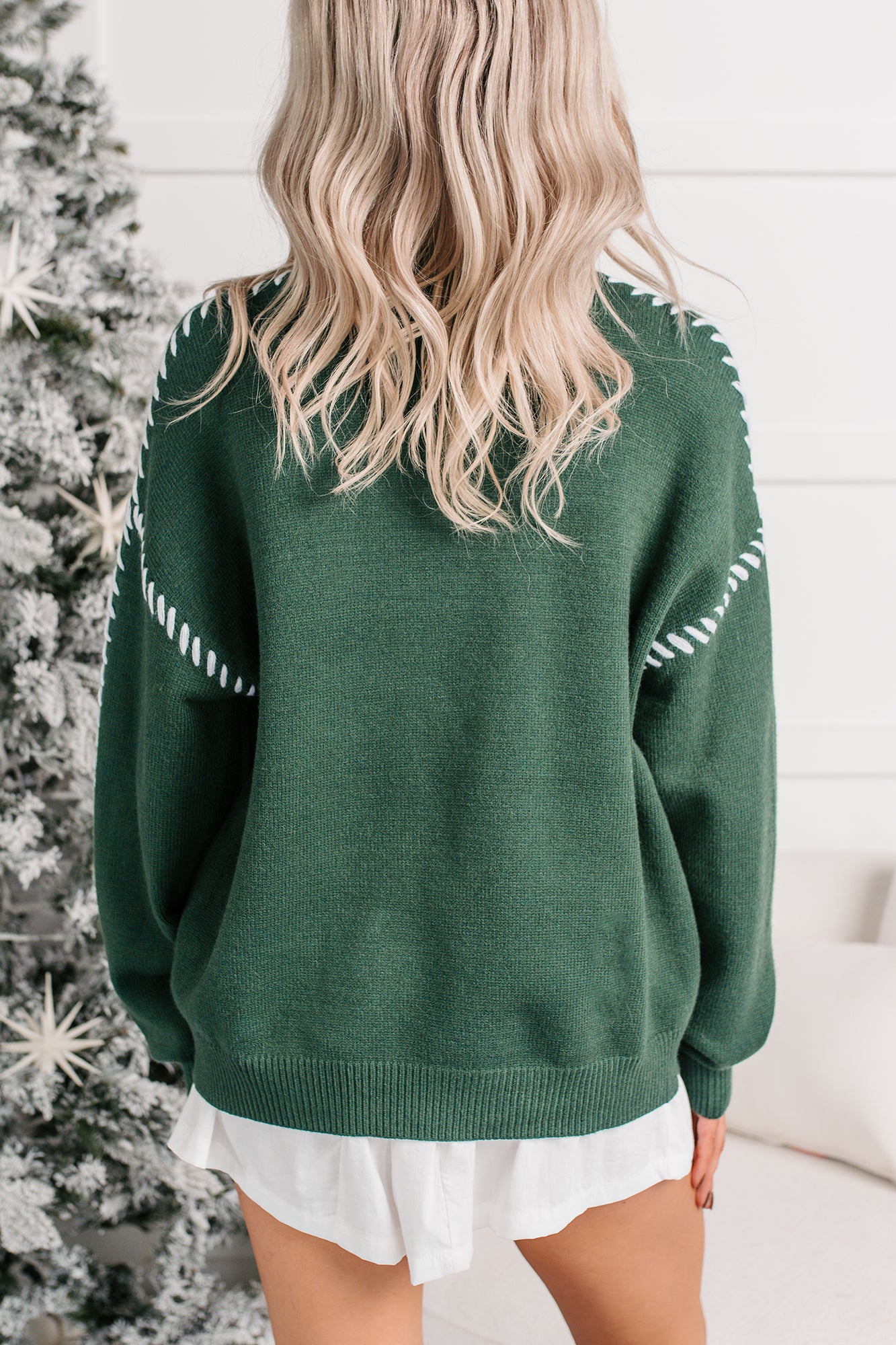 "Santa Baby" Knit Christmas Sweater (Hunter Green) - NanaMacs
