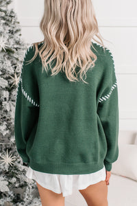"Santa Baby" Knit Christmas Sweater (Hunter Green) - NanaMacs