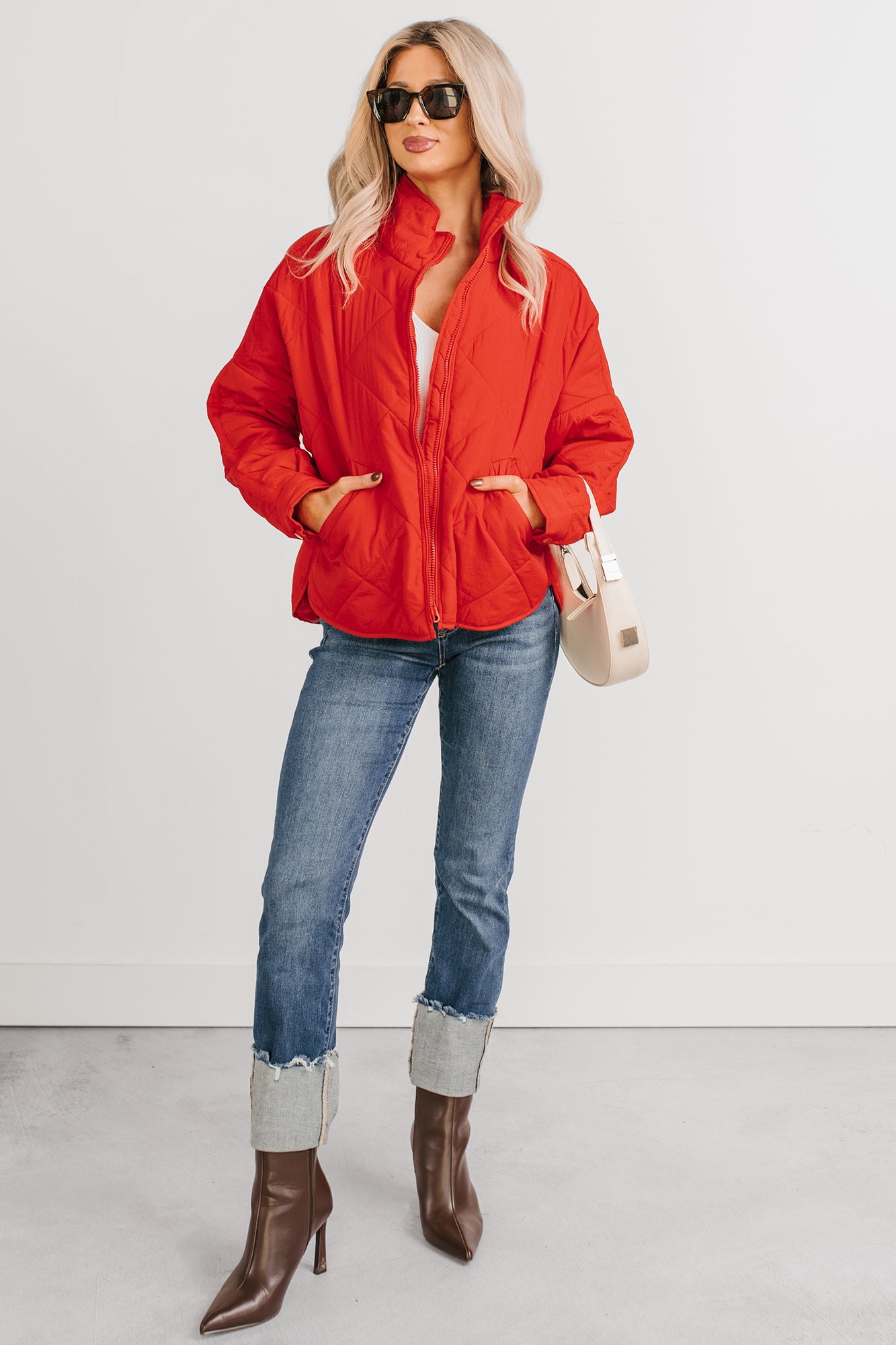 Autumn Memories Quilted Jacket (Poppy Red) - NanaMacs