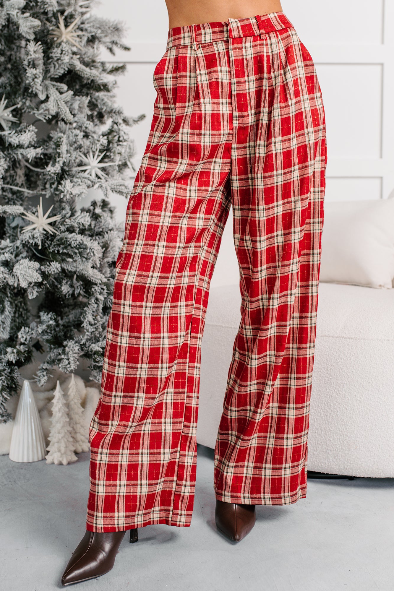 Festive Fun Plaid Wide Leg Pants (Red/Multi) · NanaMacs