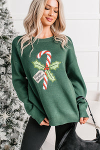 "Happy Holidays" Christmas Sweater (Hunter Green) - NanaMacs