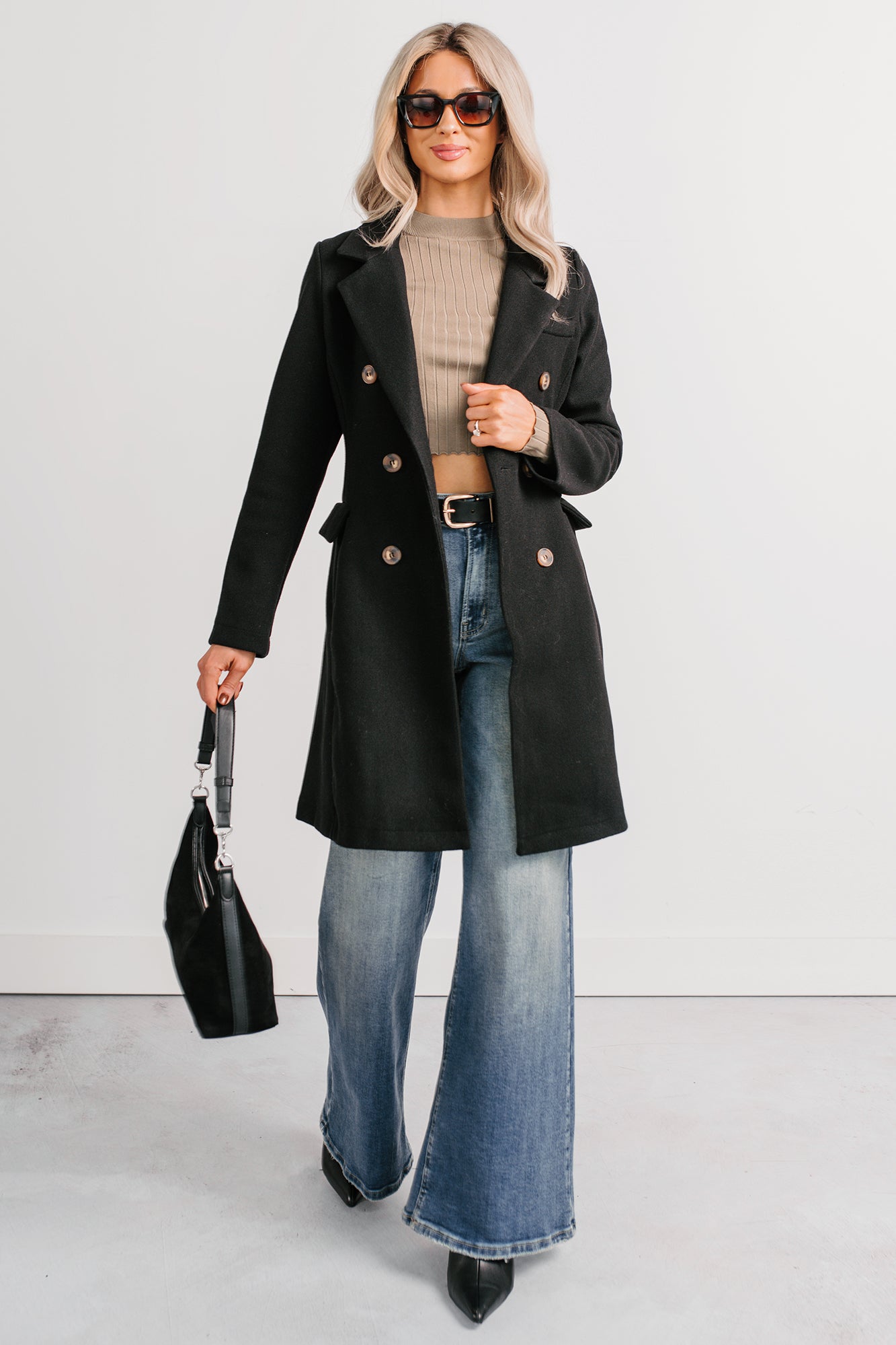 Downtown Drift Button Up Lightweight Coat (Black) - NanaMacs