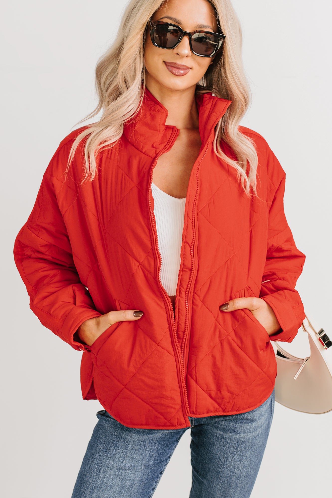 Autumn Memories Quilted Jacket (Poppy Red) - NanaMacs