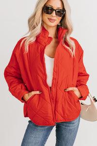 Autumn Memories Quilted Jacket (Poppy Red) - NanaMacs