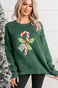 "Happy Holidays" Christmas Sweater (Hunter Green) - NanaMacs