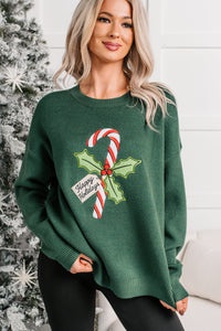 "Happy Holidays" Christmas Sweater (Hunter Green) - NanaMacs