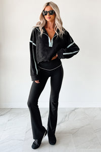 Simple Comfort Half-Zip Fleece Pullover (Black) - NanaMacs