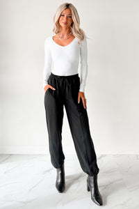 Everyday Lovely V Neck Long Sleeve Bodysuit (White) - NanaMacs