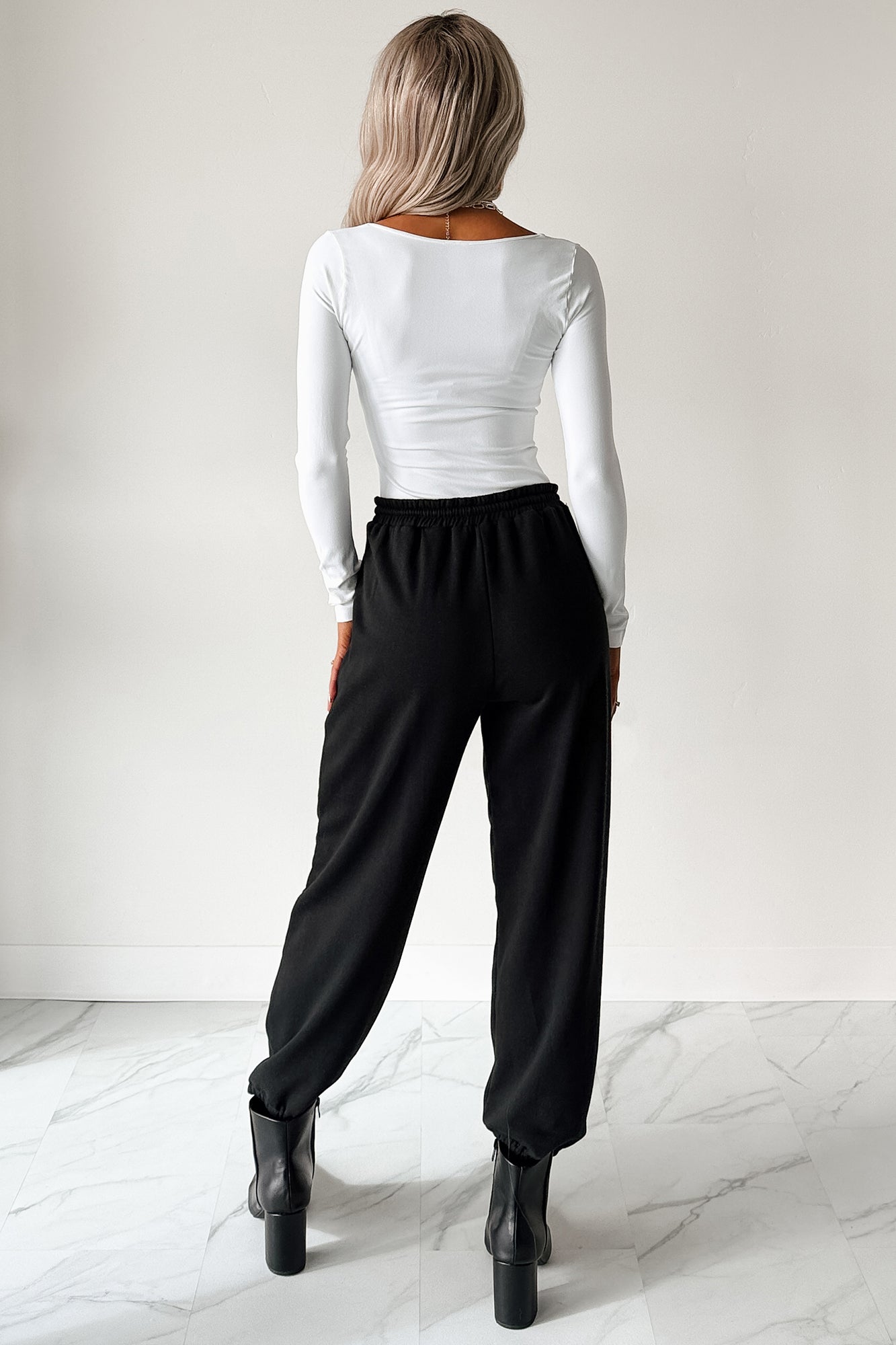 Everyday Lovely V Neck Long Sleeve Bodysuit (White) - NanaMacs