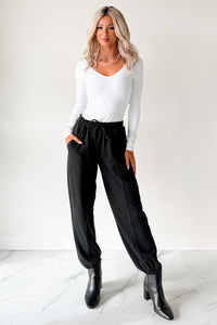 Everyday Lovely V Neck Long Sleeve Bodysuit (White) - NanaMacs