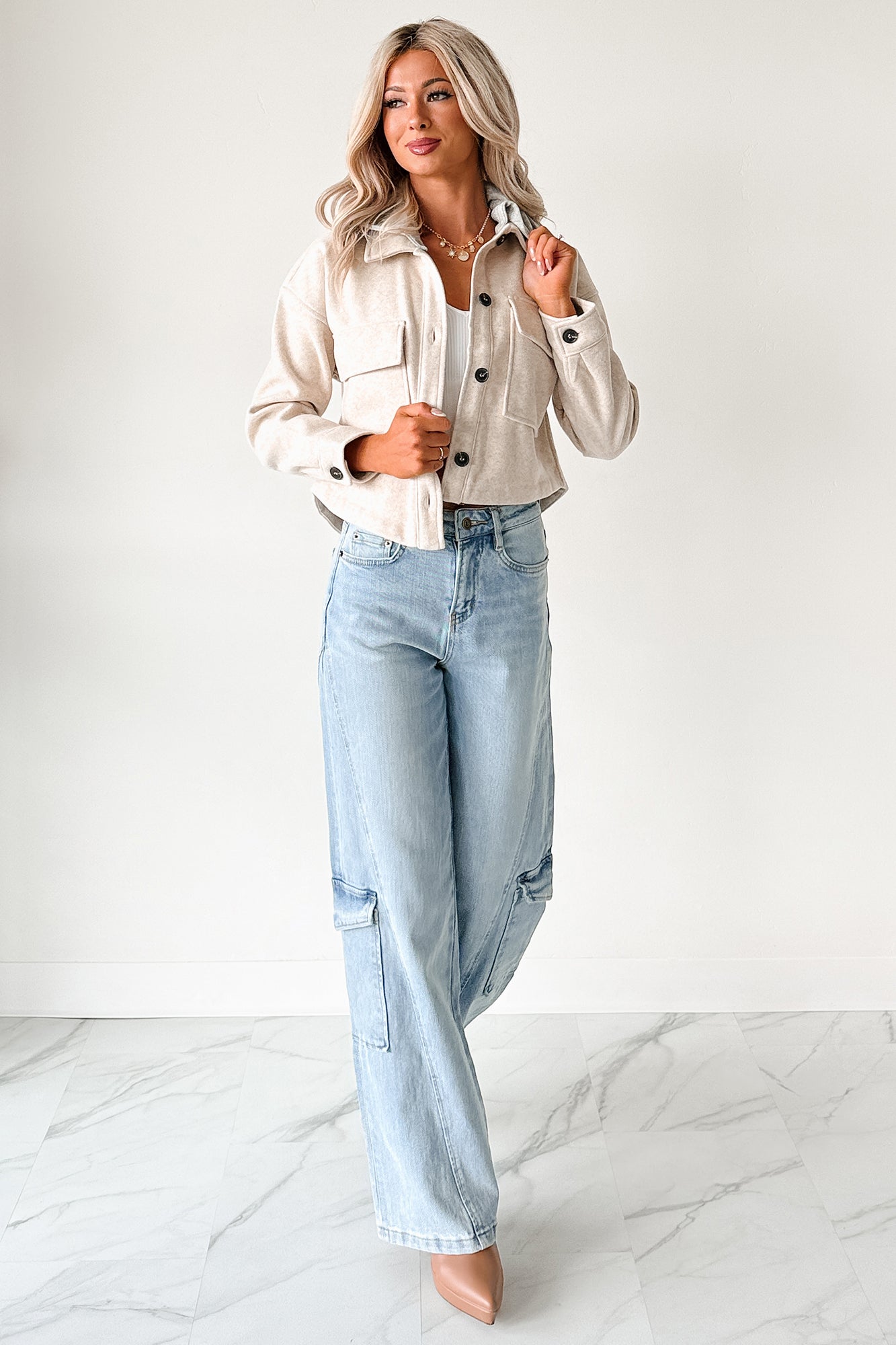 Holding Steady Button-Up Hoodie Jacket (Ivory) - NanaMacs