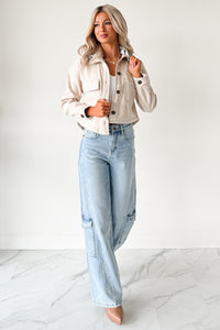 Holding Steady Button-Up Hoodie Jacket (Ivory) - NanaMacs