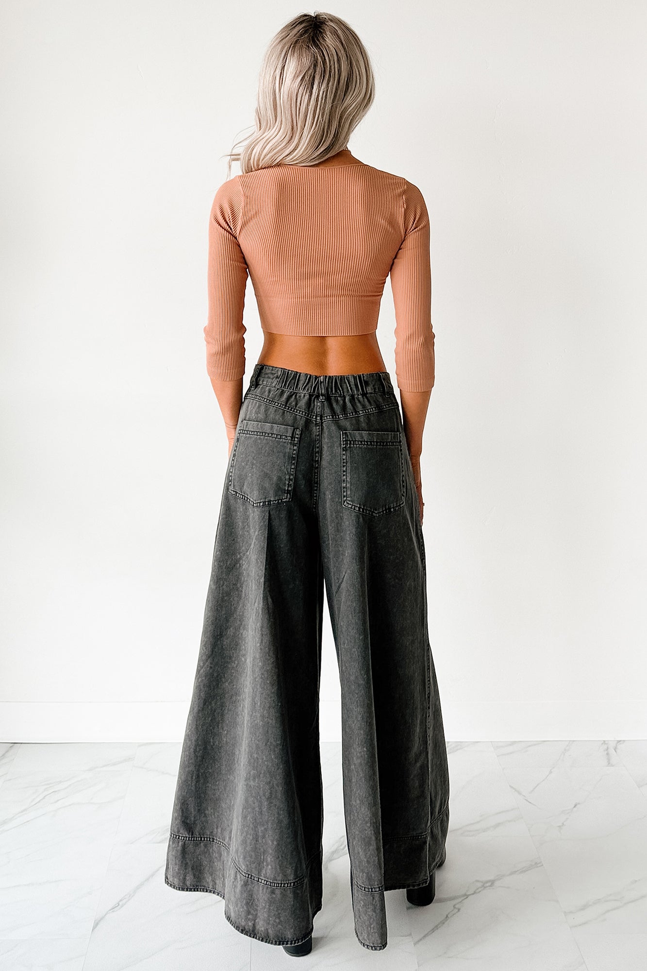 Norris Ultra Wide Leg Mustard Seed Jeans (Charcoal) - NanaMacs